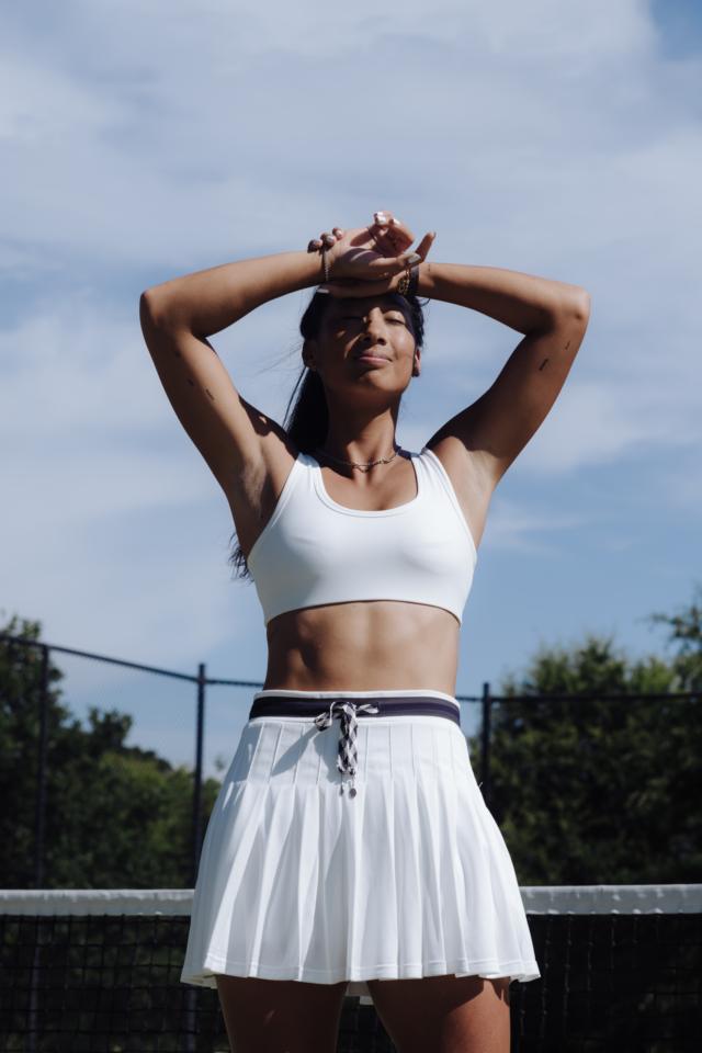 LAVER CADIZ PLEATED SKIRT in WHITE | The UPSIDE