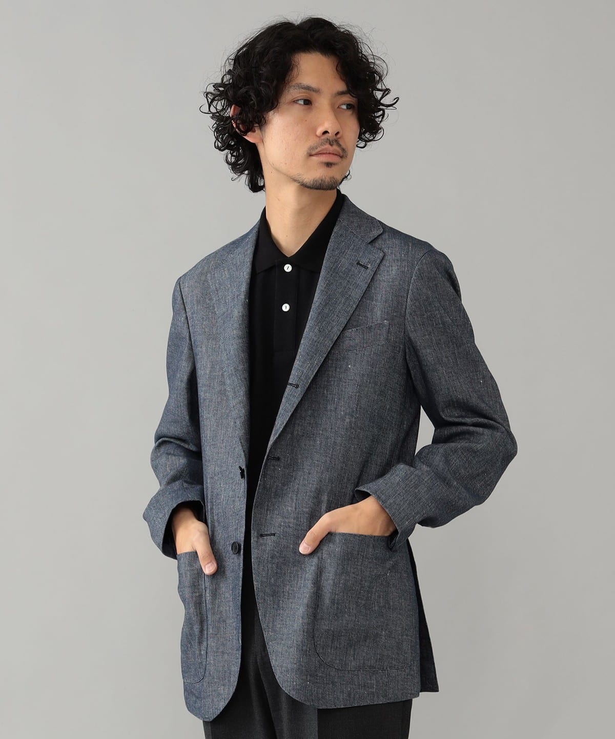 BEAMS F（ビームスF）EASY SONDRIO コットンリネン デニム ジャケット