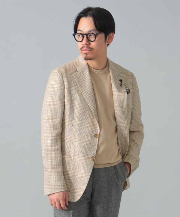 BEAMS F（ビームスF）LARDINI / ROMA コットンリネン グレンチェック