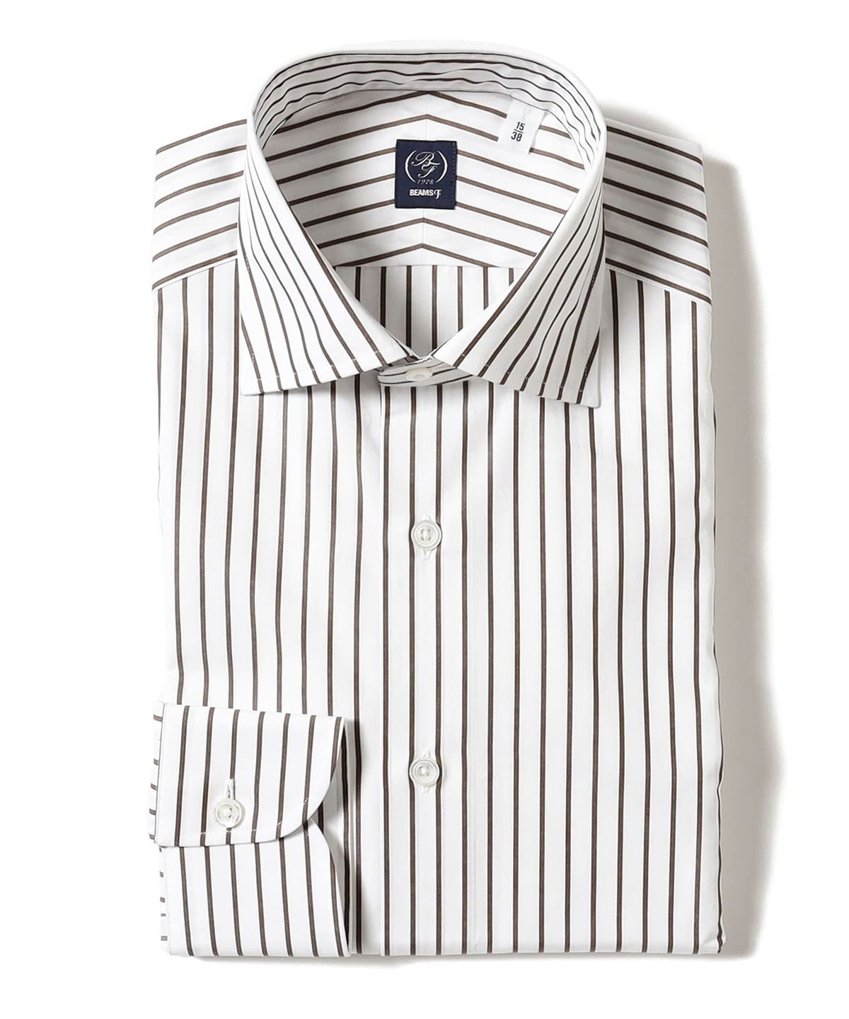 BEAMS F（ビームスF）コットン ブラウン ロンドンストライプ ワイド