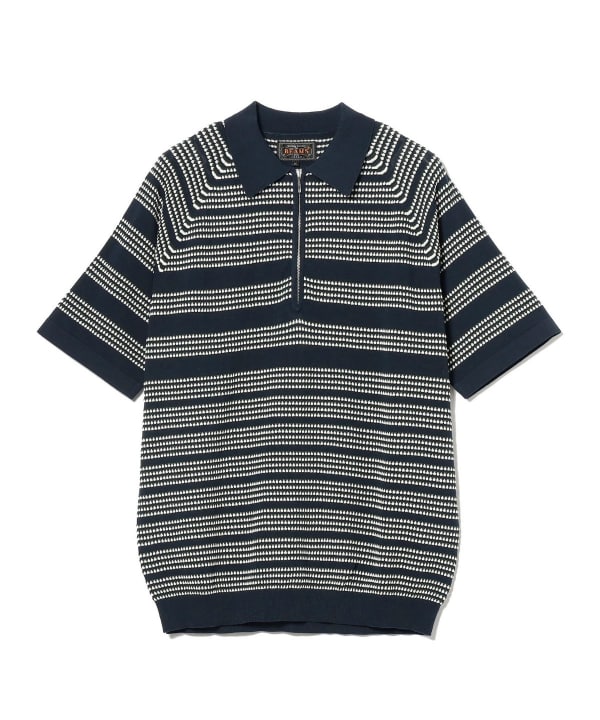BEAMS PLUS (BEAMS PLUS) [Time Sale] Half Zip Knit Polo Jacquard