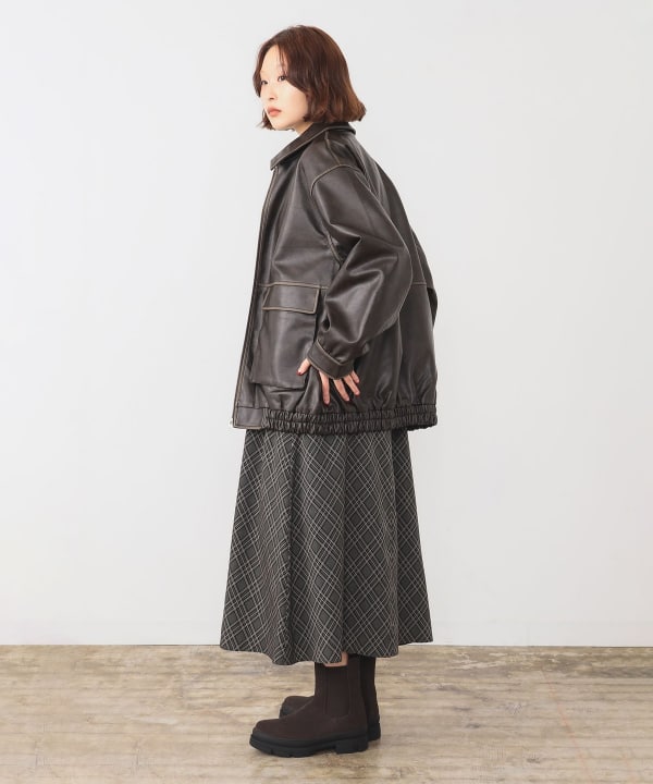 Ray BEAMS（レイ ビームス）フェイクレザー フライト ジャケット