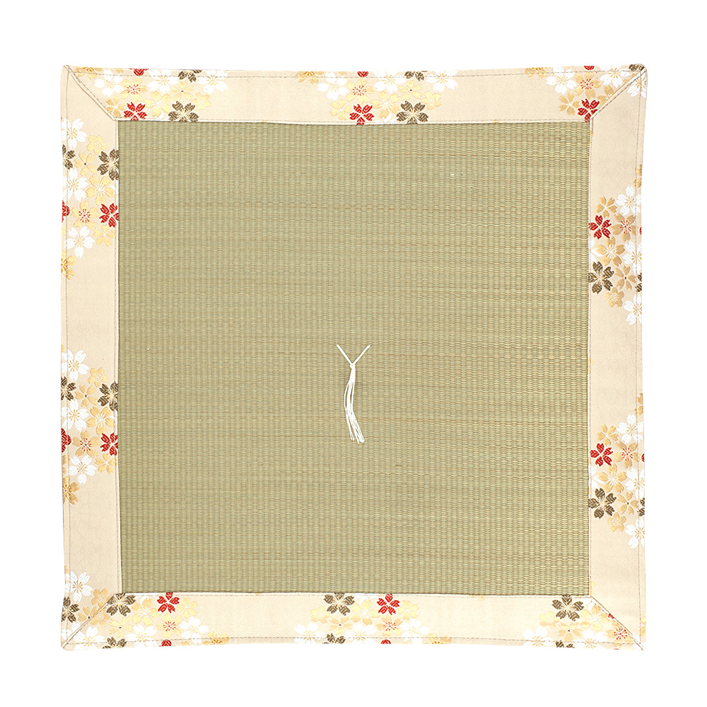 イグサ座布団 リバーシブル新錦 流れ桜 白茶 | 仏壇・仏具専門店 滝田商店