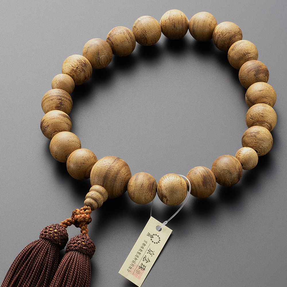 大特価京念珠◇男性用数珠 沈香（じんこう） 20玉【数珠袋付き