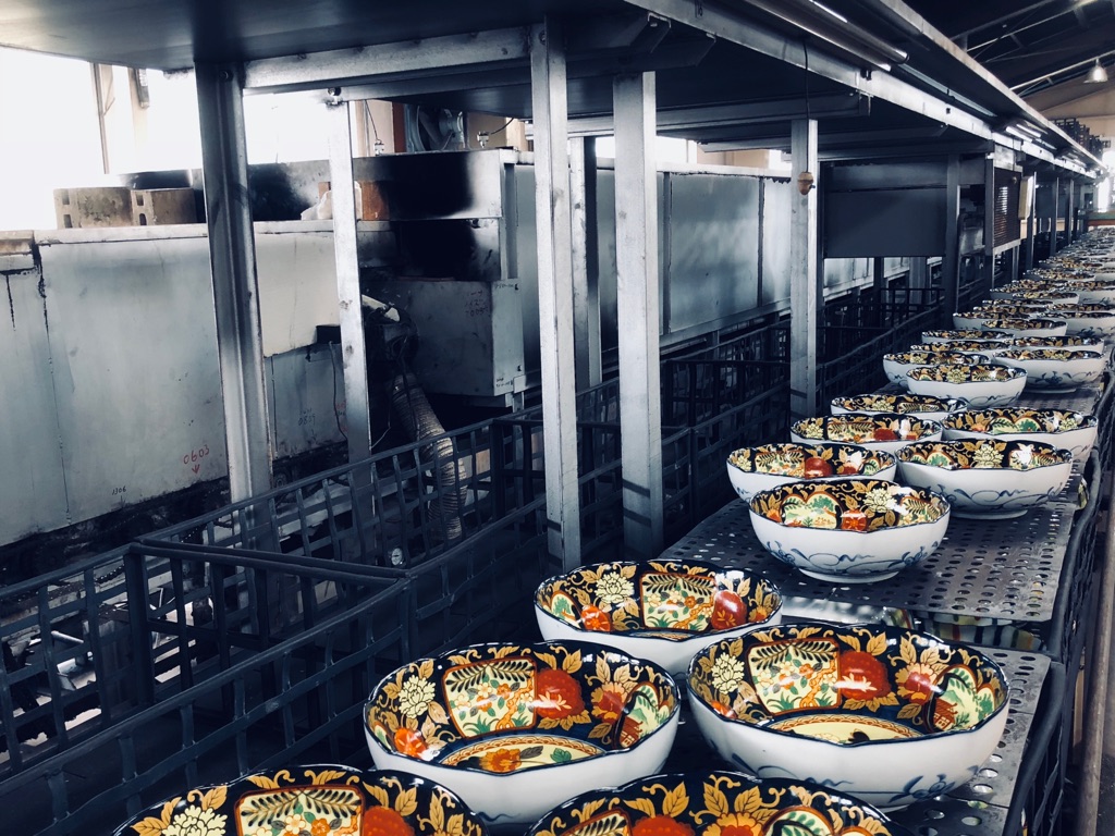 ♥ヤマカ製陶皿昭和32年 大日本紡績株式会社 大垣化学工場天皇陛下