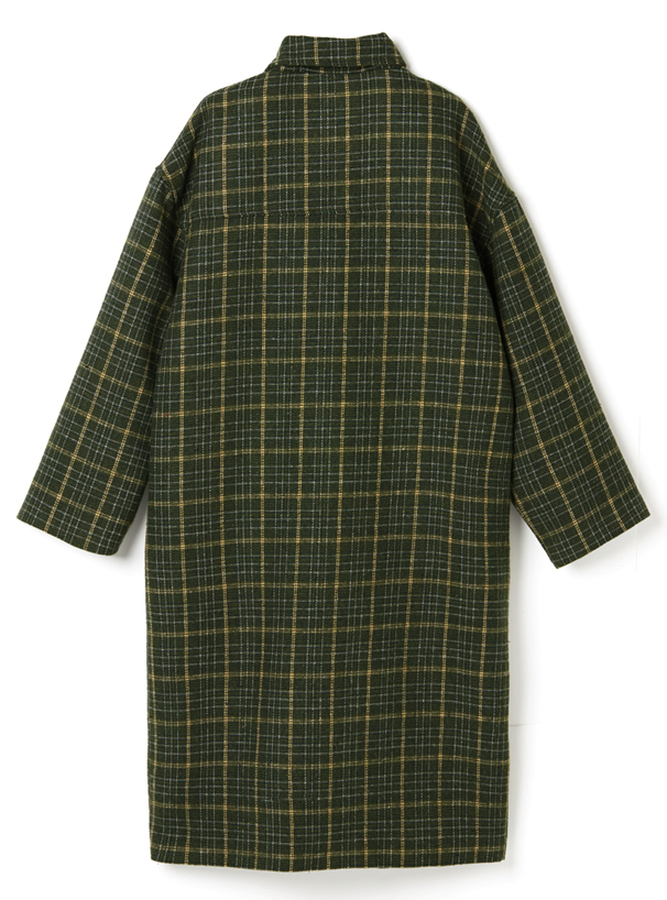 チェックロングダブルチェスターコート[ac1633] | レディース