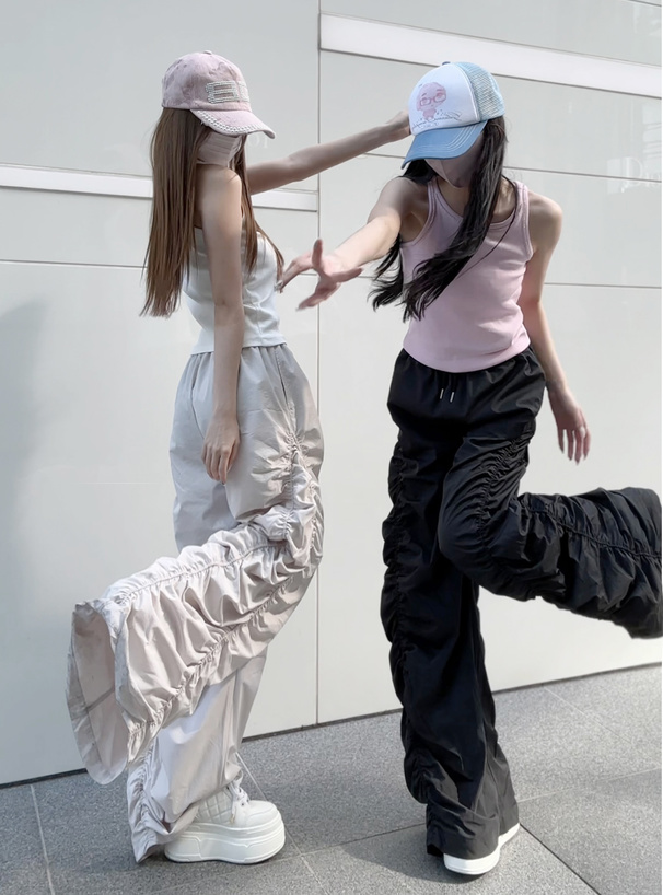 サイドギャザーワイドパンツ[ai174] | レディースファッション通販の