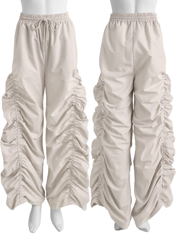 サイドギャザーワイドパンツ[ai174] | レディースファッション通販の