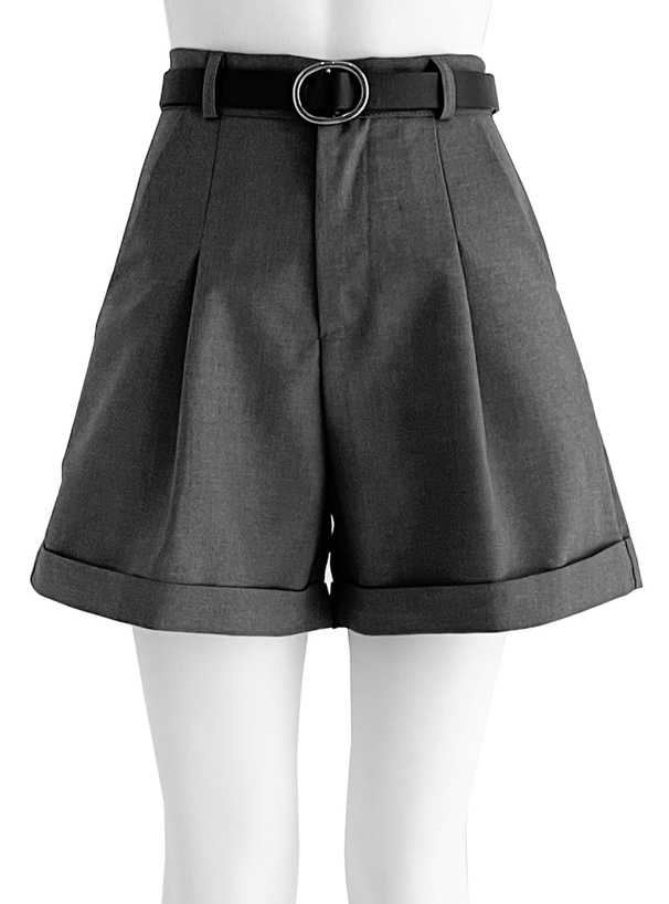 ベルト付きロールアップショートパンツ[at1974] | レディース