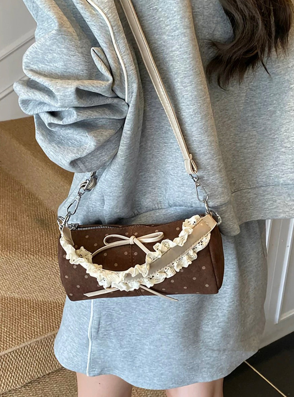 2Wayドット柄ダブルリボンスエードミニバッグ[at2601] | レディース