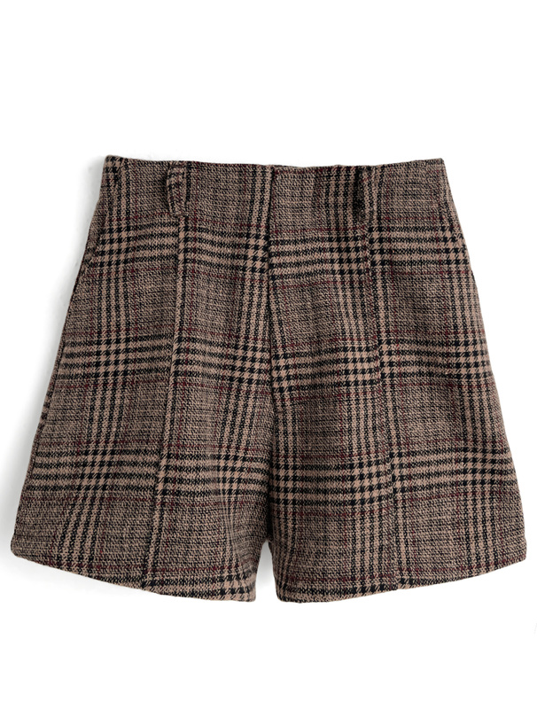 ベルト付きチェック柄ショートパンツ[gm840] | レディースファッション
