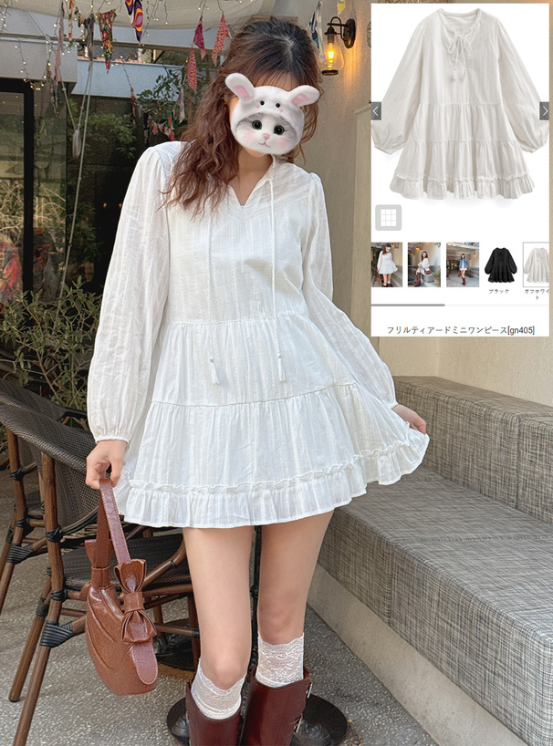 フリルティアードミニワンピース[gn405] | レディースファッション通販