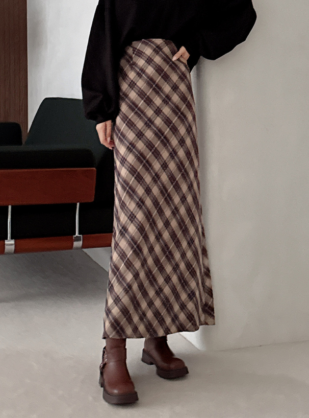 バイアスチェック柄タイトスカート[gn340] | レディースファッション