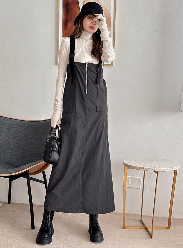 ジッパーナイロンタフタジャンパースカート[dk991a] | レディース