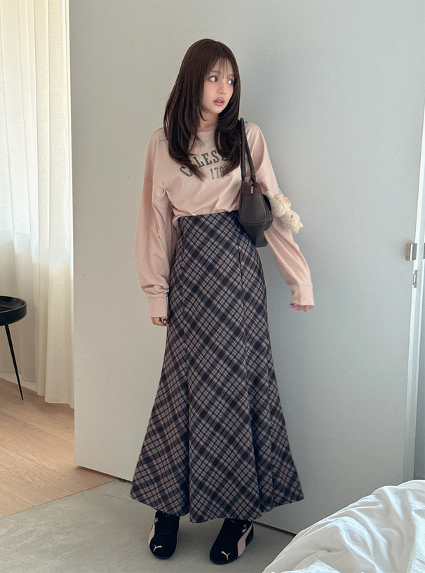 チェック柄フレアスカート[dk1545] | レディースファッション通販の