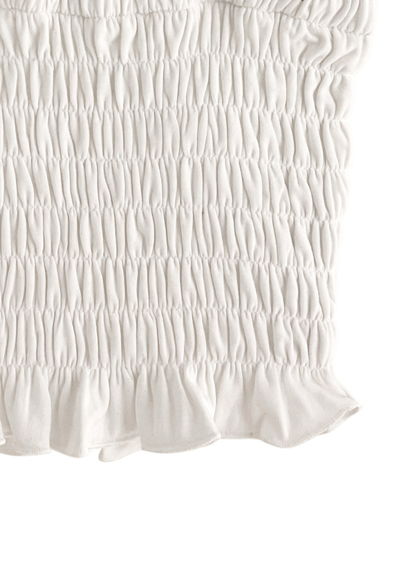 カップ付きシャーリングフリルタンクトップ[dk1118] | レディース