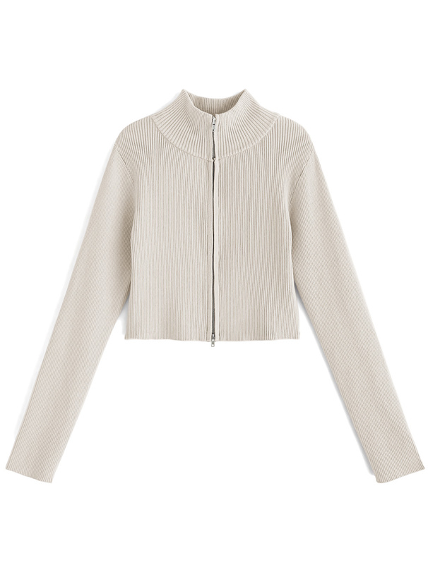 ダブルジップショート丈ニットトップス[dr687] | レディース