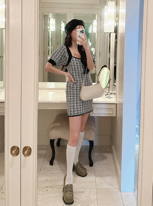 ツイードニットボレロ風ミニワンピース[dr603] | レディース