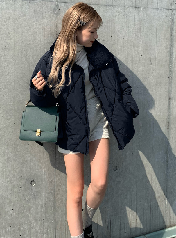 2Wayファーカラーキルティングダウンジャケット[fo1592] | レディース