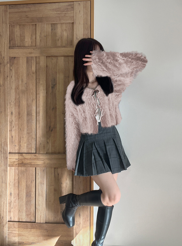 前後2Wayフェザーリボンカーディガン[fo2074] | レディース