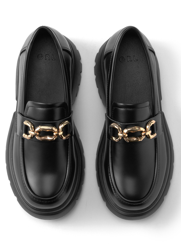 レザー厚底チェーンローファー[fa029] | レディースファッション通販の