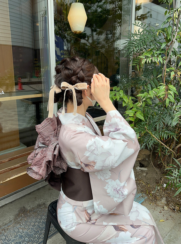 水彩花柄浴衣セット[fy003] | レディースファッション通販のグレイル