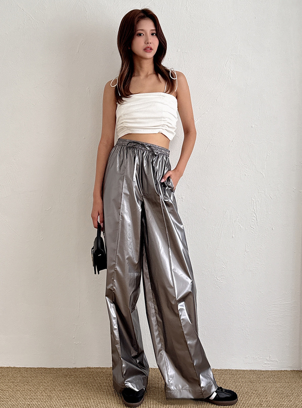 メタリックワイドパンツ[kz498] | レディースファッション通販の