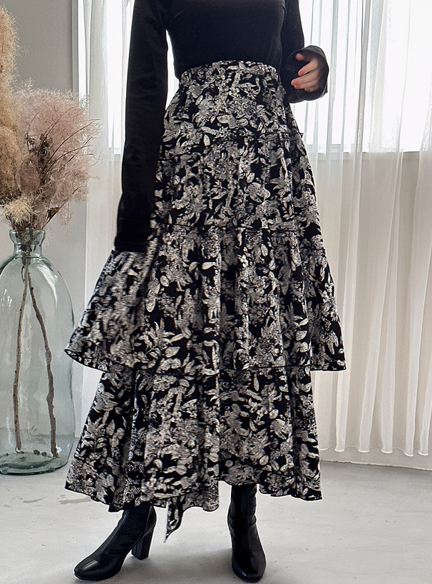 花柄ティアードスカート[kz424] | レディースファッション通販の