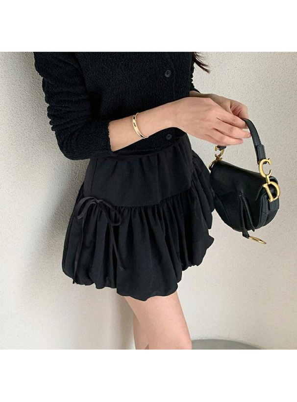 インパン裏地付きリボンバルーンミニスカート[kz524] | レディース