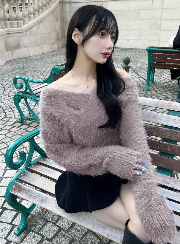 前後2Wayシャギークロスニットトップス[kz619] | レディース