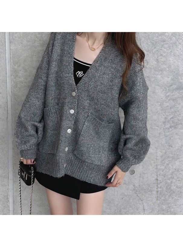 ウールMIXモヘヤタッチニットカーディガン[kz220] | レディース