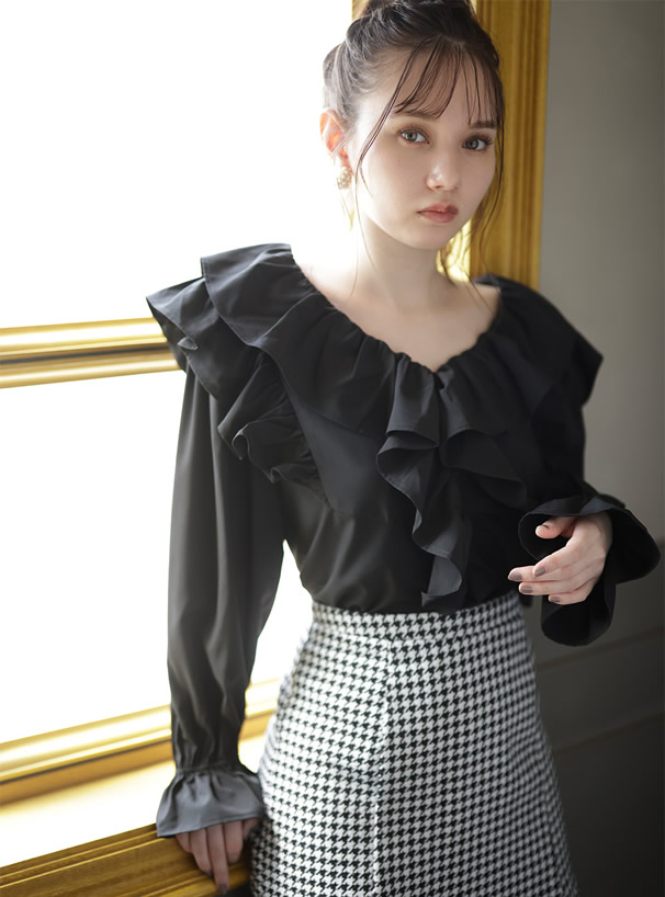 フリルVネックブラウス[k8822x] | レディースファッション通販の