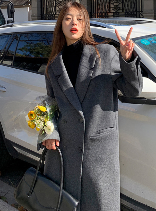 フェイクウールダブルボタンチェスターコート[k9298d] | レディース