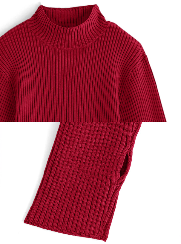 サムホール付きショート丈ニットトップス[k9230f] | レディース