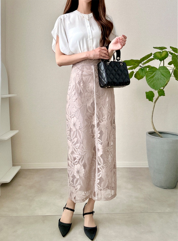 花柄レースバックスリットタイトスカート[nh49] | レディース