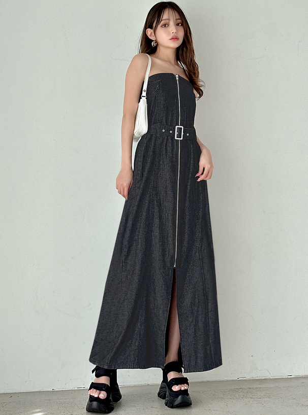 8549. GARULA デニム ベルト付き ワンピース 平成ギャル Y2K 8549