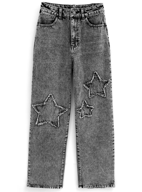 じ*も様 Supreme グレー デニムパンツ 星型ロゴ スタープリント スター