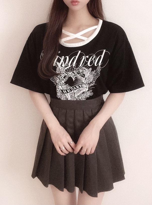 クロスデザインエンジェルプリントTシャツ[sf1054] | レディース