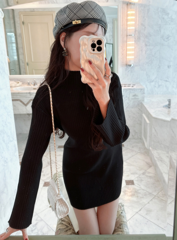 ハイネックリブニットミニワンピース[ru1020] | レディース