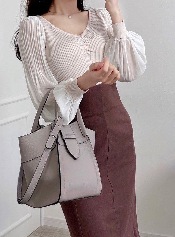 2Way配色レザーショルダーバッグ[tr228b] | レディースファッション