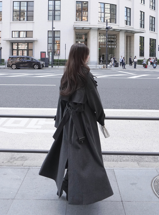 襟2Wayベルト付きロングコート[ze930] | レディースファッション通販の