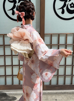 水彩花柄浴衣セット[fy006] | レディースファッション通販のグレイル