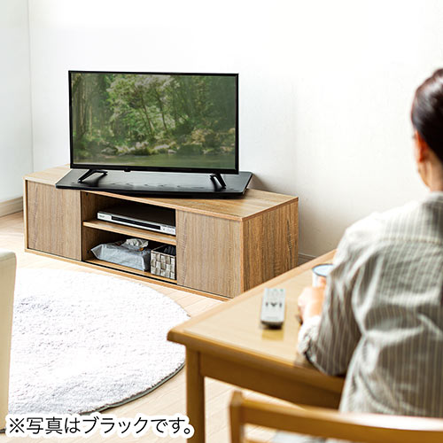 テレビ台（回転・ターンテーブル・大型・四角・薄型・木製・ホワイト