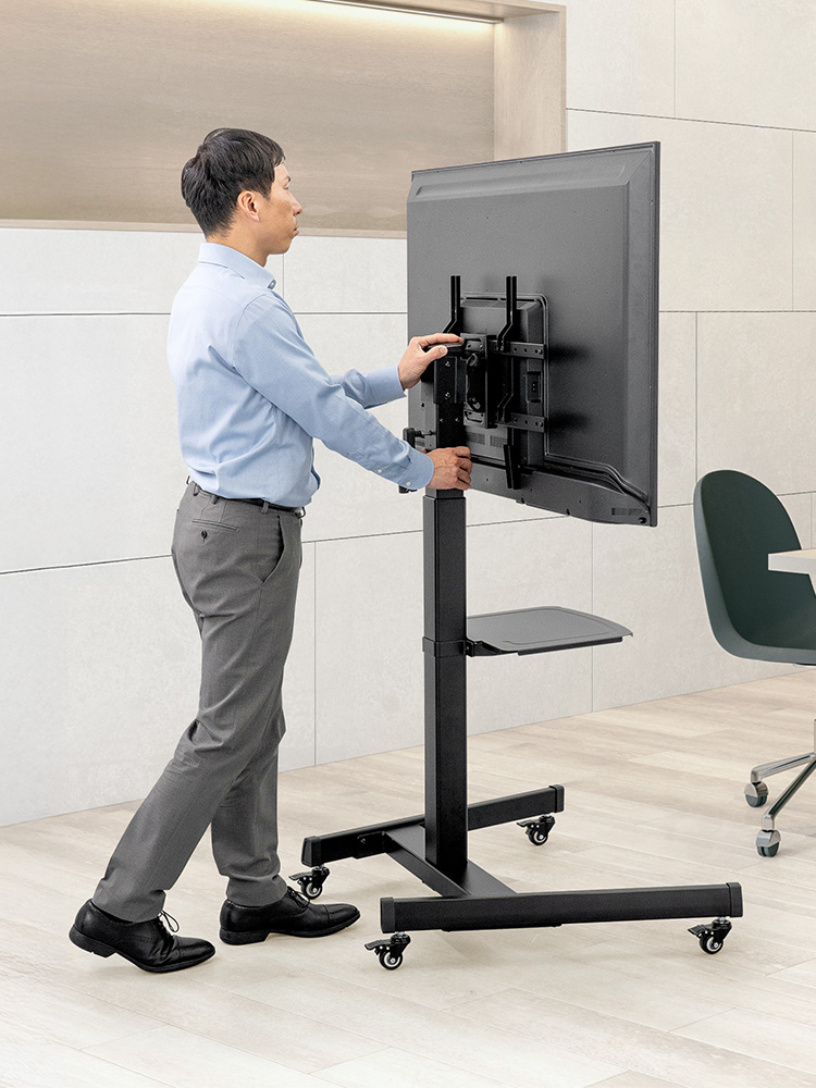 テレビスタンド（キャスター・会議用・昇降式・ハイタイプ・縦対応