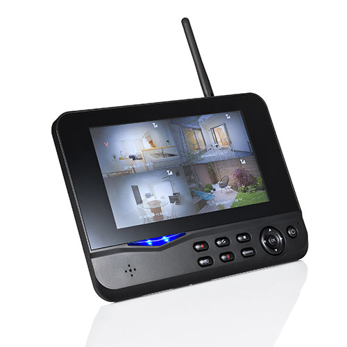 防犯カメラ＆モニターセット（ワイヤレス・4台カメラセット・屋外