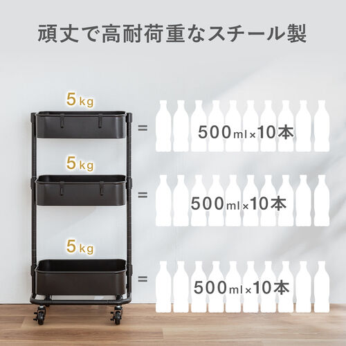 キッチンワゴン（マルチワゴン・幅39cm・耐荷重60kg・キャスター付