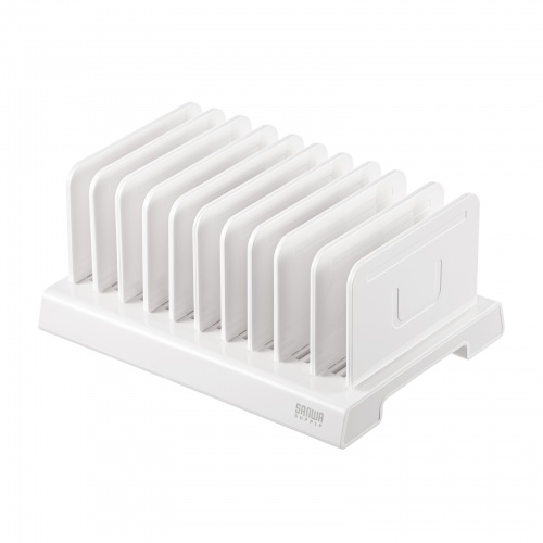 PDA-STN20WN｜卓上 スマホスタンド・10台収納・連結・iPad/iPhone・白