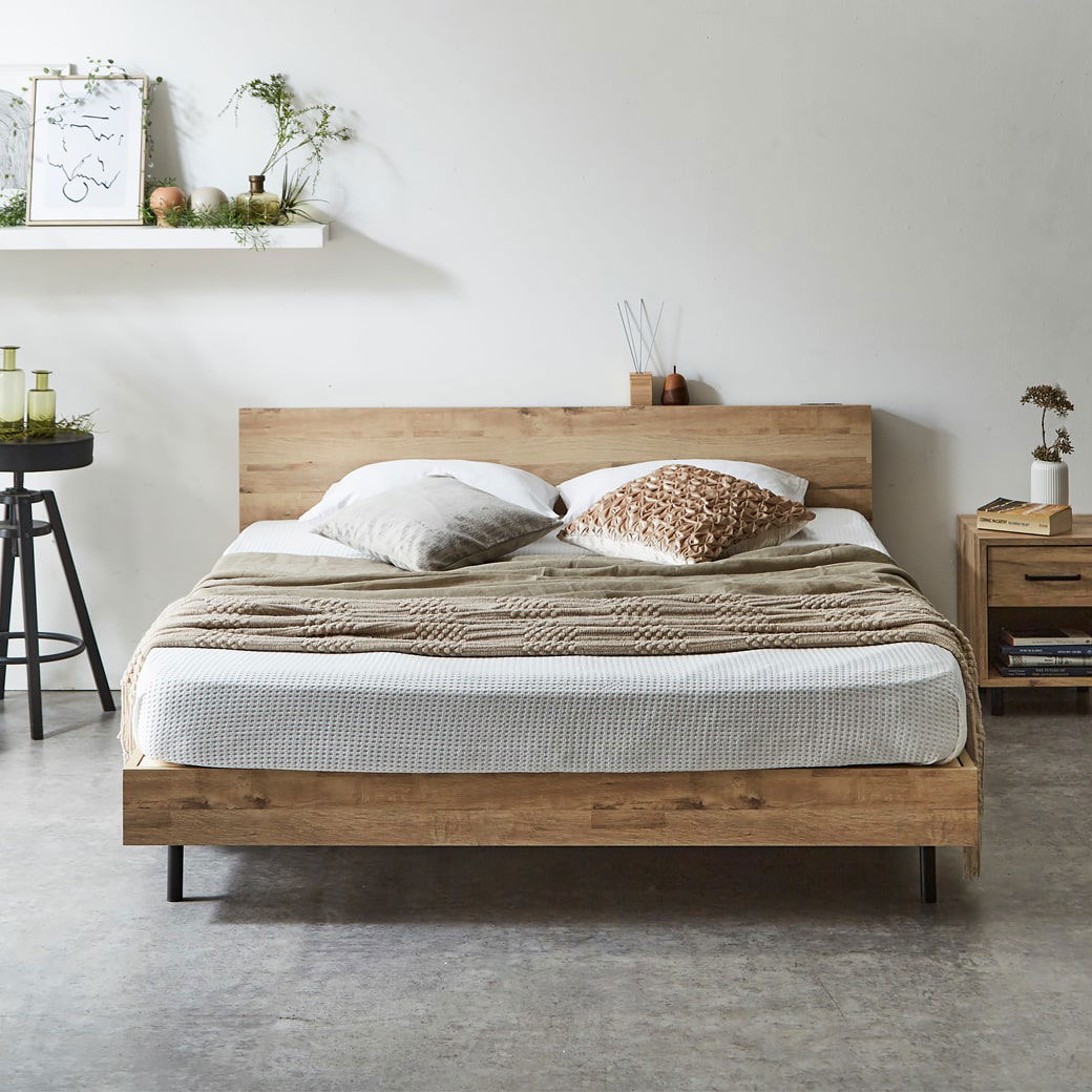 棚付きベッド すのこベッド ベッドフレームのみ シングル 木製