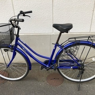 26インチ 自転車 ママチャリ 青 中古品 防犯登録解除済み (SAITAYA