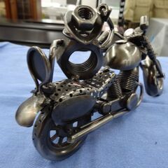 アンティーク メタルアート バイク カエル 置物 オブジェ 小物 メタル